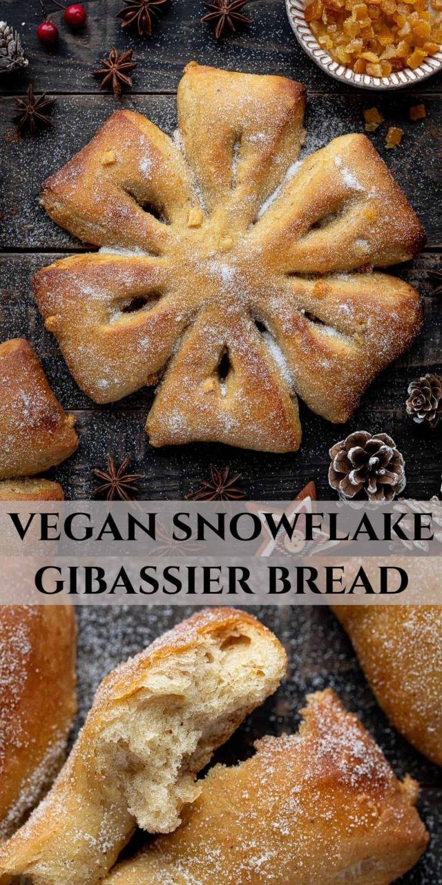 Orange & Anise Snowflake Bread (Vegan Gibassier)