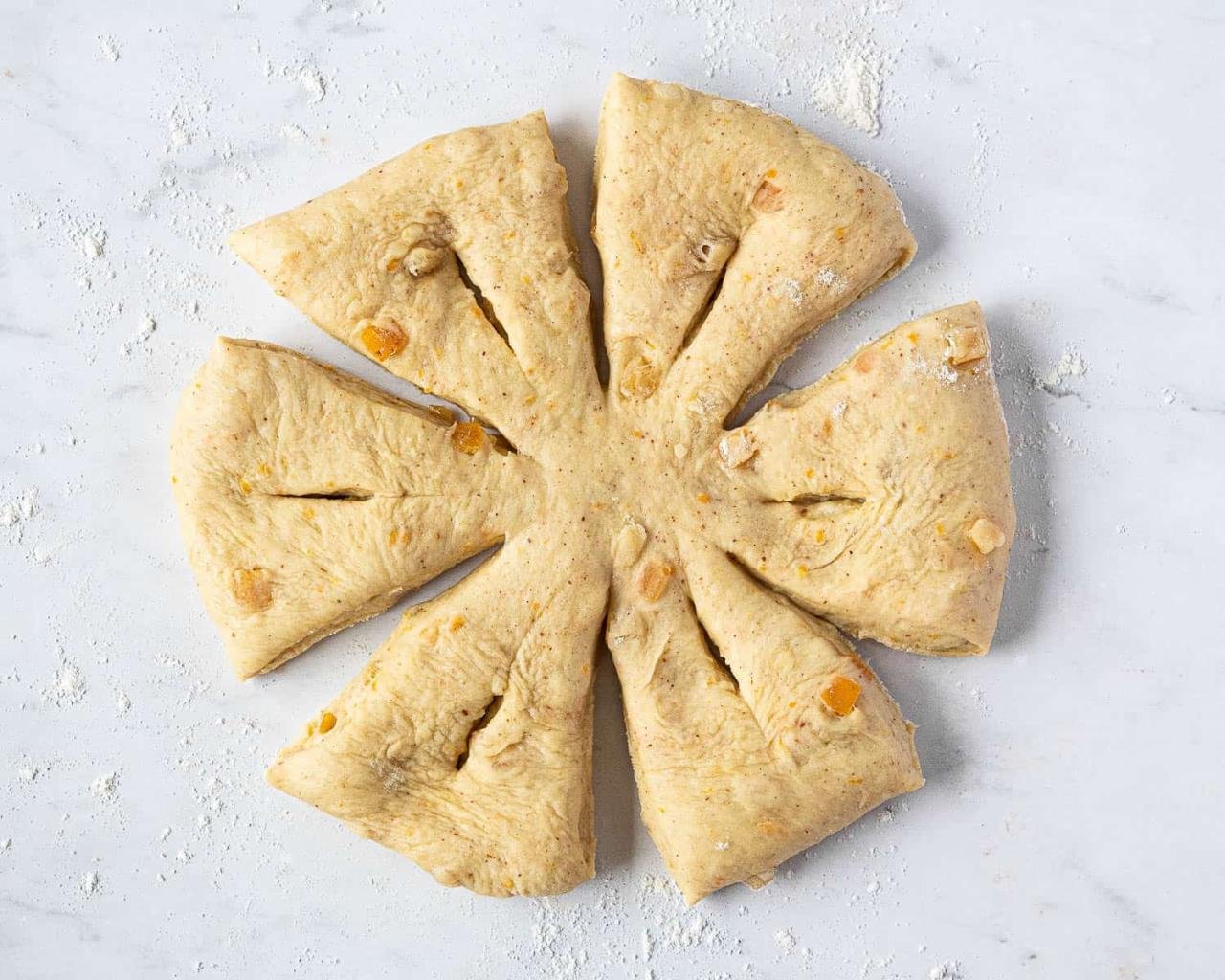Orange & Anise Snowflake Bread (Vegan Gibassier)